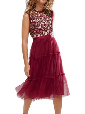 Needle & Thread Cherry High Neck Midi Tulle Dress