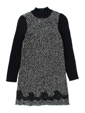 Dolce & Gabbana Girls' Black and White Tweed Knit Dress