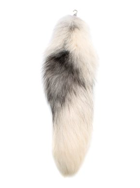 Alexander McQueen White Fox Fur Tail Charm