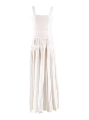 Bespoke White Pleated Midi Dress