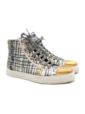 Chanel Metallic Tweed High-Top Sneakers