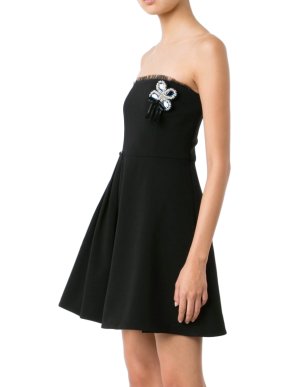 Cinq A Spet Strapless Black Mini Dress