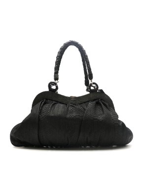 Maisha Brown & Black Python Leather Bag
