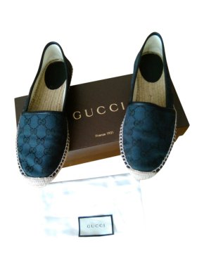 Gucci Black Monogram Espadrilles