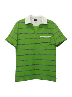 Armani Jeans Green Striped Polo Shirt