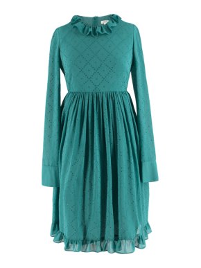 Manoush Teal Green Rhinestone Embellished Dress