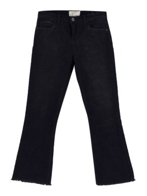 Current/Elliott 'The Kick Jean' Black Corduroy Trousers 1