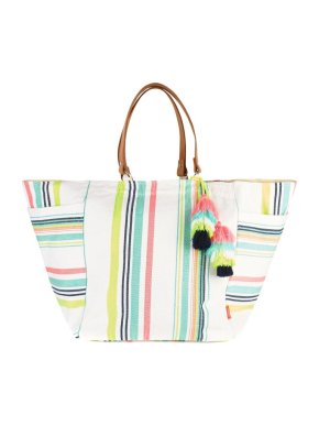 Sunuva Multicoloured Striped Tassel Beach Bag