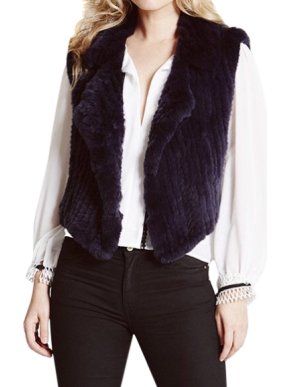 The Soho Furrier black rabbit fur gilet
