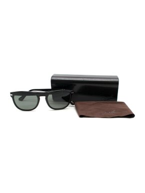 Persol Black Frame Green Polarized Sunglasses