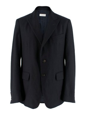 Dries Van Noten Navy Wool and Cashmere