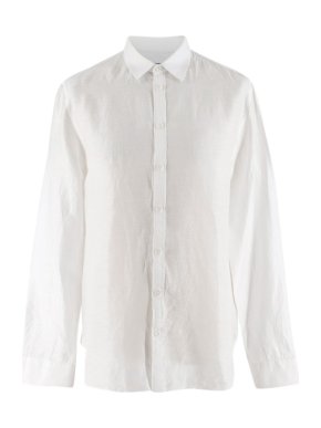 Zadig & Voltaire Men's White Linen & Cotton-blend Shirt