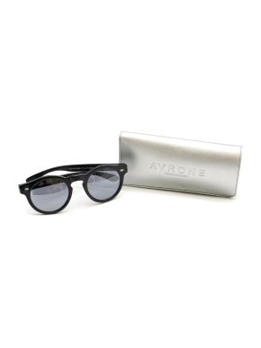 Avrone Black & Silver Mirror Lens Round Sunglasses