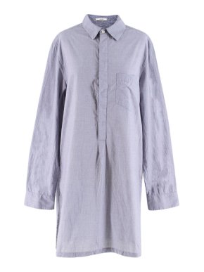 Adam Lippes Blue Houndstooth Check Shirt Dress 1
