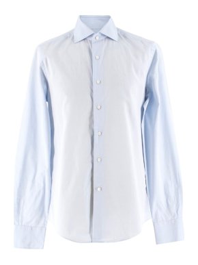 Patrick Hellmann Men's Blue Cotton Shirt