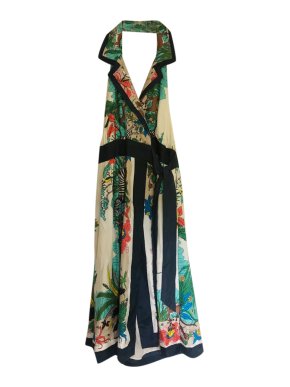 Tibi Printed SIlk Halterneck Dress