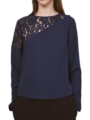 Kitri Deborah Lace-Panel Top