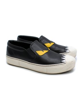 Fendi Monster Eyes Leather Loafers