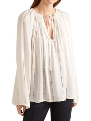 Frame Off-white Lattice Peasant Top