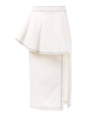 Stella McCartney Off-white Ruffle Straight Skirt