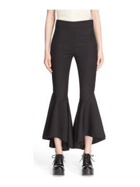 Ellery Black Sinuous Wool-blend Cropped Flared Trousers