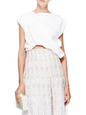 Ellery Buttercup white draped double-crepe top