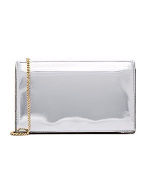 Diane Von Furstenberg Silver Shoulder Bag & Card Holder