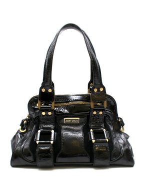 Jimmy Choo Malena Black Patent Leather Handbag