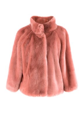 Bespoke Pink Faux Fur Short Jacket