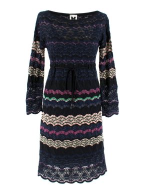 M Missoni Multi-Coloured Zig Zag Knit Dress