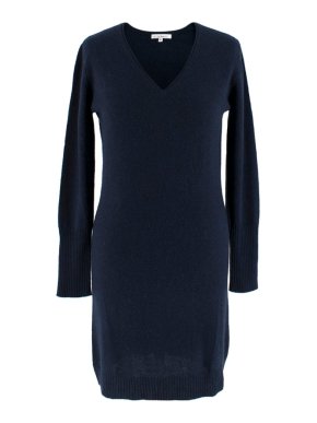 Ns Cashmere Navy Long Sleeve Cashmere Dress