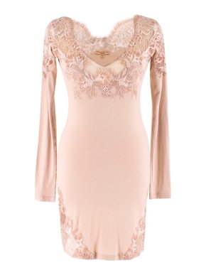 Ermanno Scervino Dusty Pink Laced Lingerie Dress