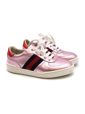 Gucci Metallic Pink Leather Sneakers