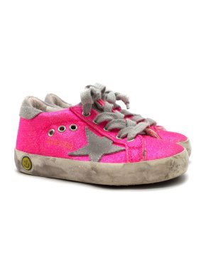 Golden Goose Kids Pink Glitter Superstar Sneaker