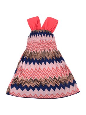 Missoni Girls' Multi-coloured Chevron-print Soft Knit Dress