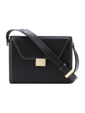 Victoria Beckham Black Leather Vanity Crossbody Bag