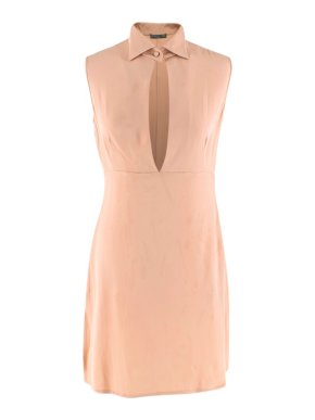 Alexander McQueen Nude Silk Mini Dress