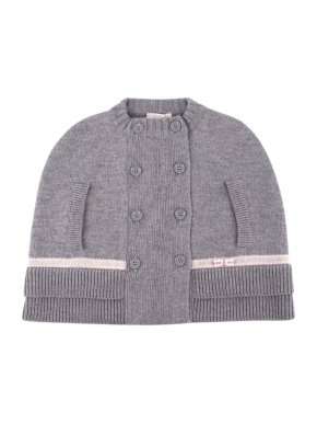 Gucci Newborn Girls' Grey Wool Cape