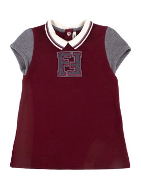 Fendi Girls' 3-Years Burgundy Fleeceback Polo Shirt Dress