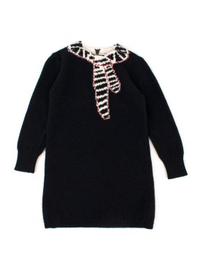 Bonpoint Girls 3-years Black Knit Dress