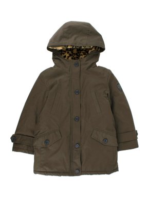 Bonpoint Girls' Army Green Faux-fur Lining Jacket