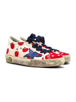 Golden Goose Kids Red Polka Dot Superstar Trainers