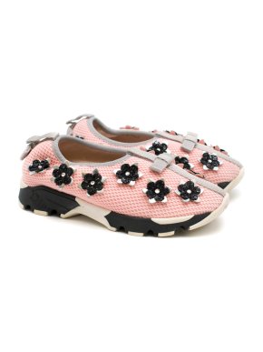 Dior Girls Pink Embellished Fusion Sneakers
