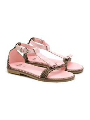 Fendi Girls Pink Logo Motif Sandals