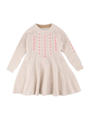 Christian Dior Girls Beige Cable-knit Dress
