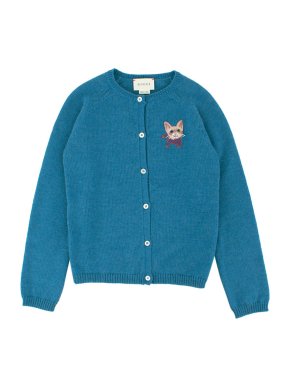 Gucci Girls' Blue Wool Cardigan