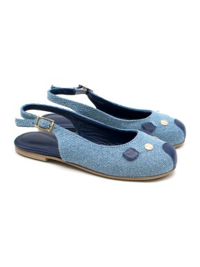 Little Marc Jacobs Girls Denim Mouse Ballet Flats