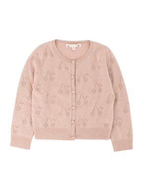 Bonpoint Girls 4-years Dusty Pink Knit Cardigan