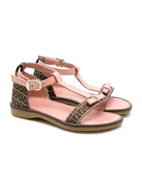 Fendi Girls Pink Logo Motif Sandals