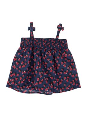 Gucci Girls Navy Heart-print Top